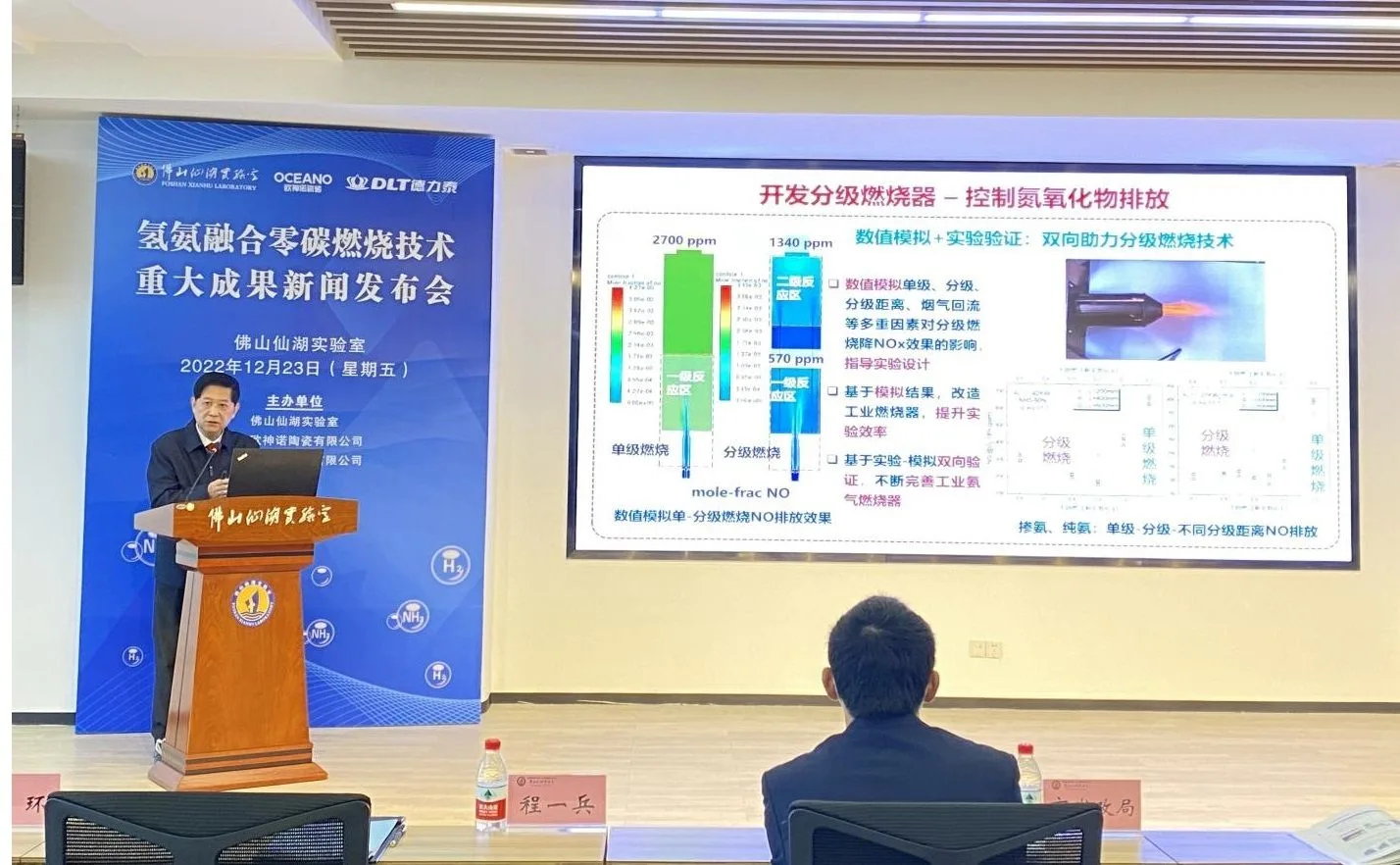 Figure 1. The press conference on the major achievement in hydrogen–ammonia zero-carbon combustion technology