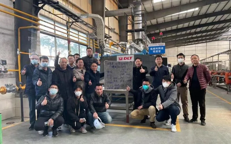 Figure 5. The project R&D team at the firing of the zero-carbon ammonia-fuelled tile